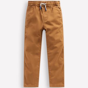 Slim Pull On Trousers-Butterscotch Brown