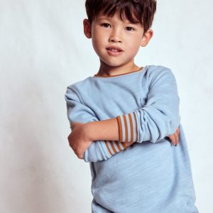 Cosy Mid-weight T-shirt-Glacier Blue