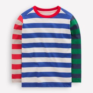 Long Sleeve Hotchpotch T-shirt-White Multi