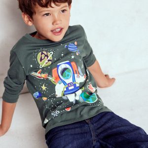 Long Sleeve Glow T-shirt-Phantom Spaceman