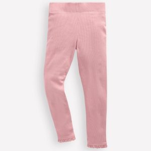 Ribbed Cotton Leggings-Vintage Pink