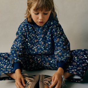 Printed Hoody-Starboard Blue Meadow Floral