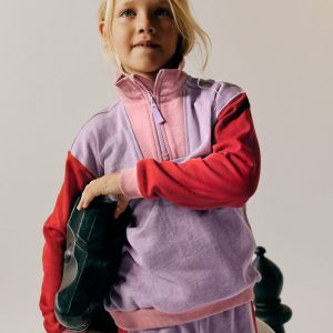 Half-zip Sweatshirt-Purple/Red