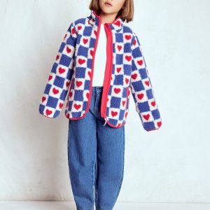 Eden Borg Zip-through Jacket-Blue Heart Stamp