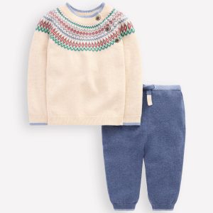 Fair Isle Knitted Play Set-Delft/Oatmeal Fair Isle