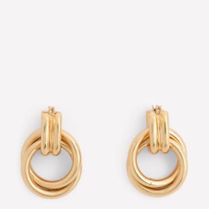 Double Twist Earrings-Gold Colour
