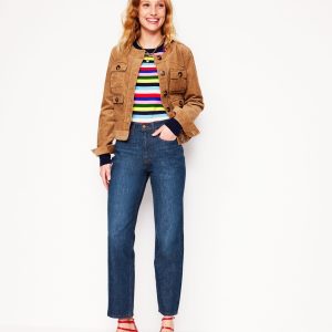 High Rise Straight Leg Jeans-Indigo Rinse