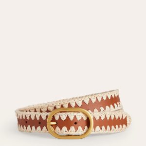 Whipstitch Classic Belt-Tan