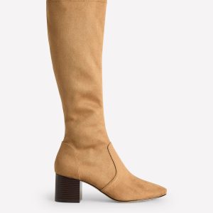 Stretch Knee Heel Boots-Acorn