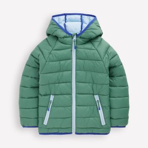 Pack-away Padded Jacket-Green and Blue