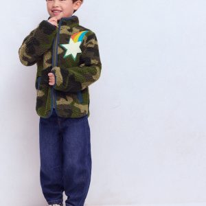 Cosy Borg Jacket-Camo Badges