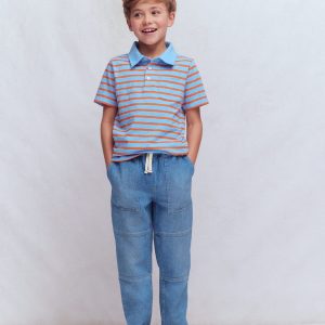 Warrior Knee Jeans-Mid Blue Wash