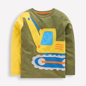 Fun Appliqué T-shirt-Lucky Green Digger