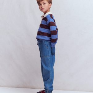 Pull-on Cuffed Jeans-Mid Vintage