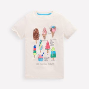 Short Sleeve Graphic T-shirt-Soft Ivory Ice Creams