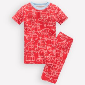 Snug Short John Glow Pyjamas-Red Van