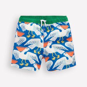Swim Shorts-Kingfisher Blue Pelicans
