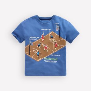 Relaxed Sport Graphic T-shirt-Bluejay Basketball