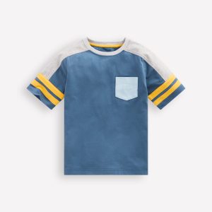 Short Sleeve Colourblock Tee-TRUE NAVY COLOURBLOCK
