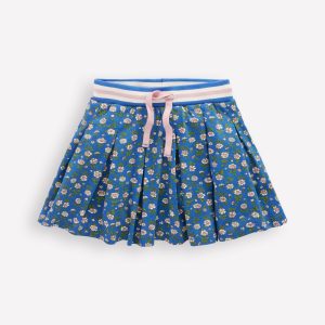 Pleated Jersey Skort-Bluejay Garden Flower