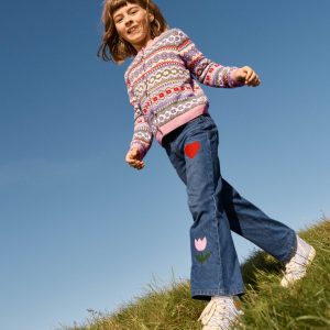 Edie Fair Isle Cardigan-Glacier Blue Pretty Flowers