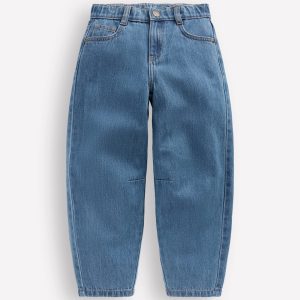 Barrel Leg Jeans-Mid Vintage Denim