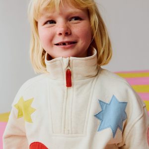 Half-zip Sweatshirt-Applique Shapes