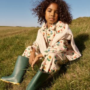 Pleat Jeans-Ivory Sunflower Garden