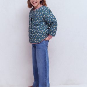 Fun Bomber Jacket-Borg Blue Floral