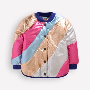 Fun Bomber Jacket-Metallic Wave