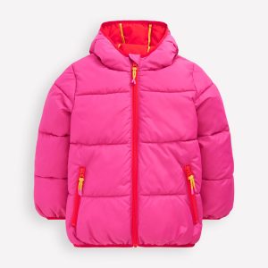 Applique Padded Coat-Pink Sun Wave