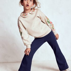 Ribbed Flared Legging-College Navy