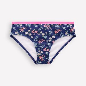 Patterned Bikini Bottoms-Sapphire Blue Meadow Floral