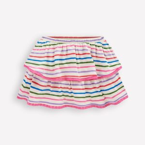 Ruffle Jersey Skort-Multi Stripe