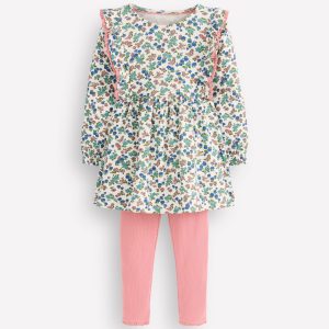 Ribbed Tunic Set-Soft Ivory Floral