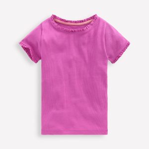Short Sleeve Ribbed T-shirt-Purple