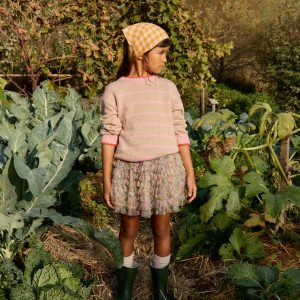 Drop Shoulder Sweater-Chinchilla/ Formica Pink