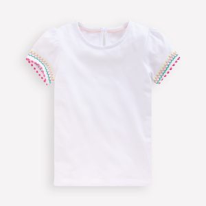 Puff Sleeve T-shirt-White