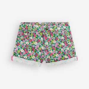 Denim Shorts-Multi Summer Flowerbed