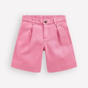Long Denim Shorts-Bubblegum Pink