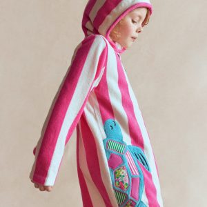 Fun Romie Towelling Zip-up-Sorbet Pink Turtles