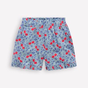 Pretty Jersey Shorts-Cloud Blue Cherry Vine