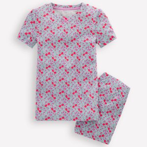 Snug Fit Pointelle Pyjamas-Cherry Orchard