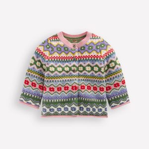 Edie Fair Isle Cardigan-Multi Flower Fair Isle