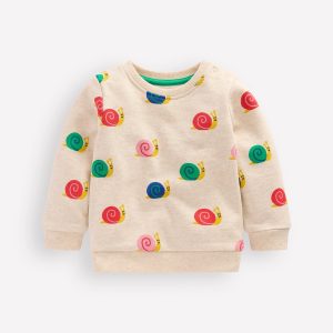 Printed Sweatshirt-Oatmeal Snail