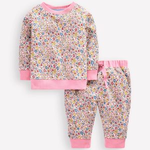 Applique Sweatshirt Set-Multi Vintage Floral Ditsy