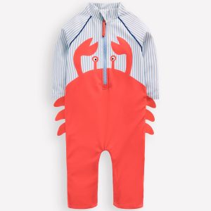 Logo Sun Safe Surfsuit-Glacier Blue Crab
