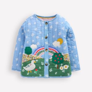 Appliqué Quilted Jacket-Multi Patchwork