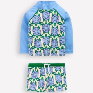 Rash Vest Set-Blue Geo Turtles