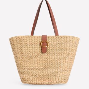 Buckle Tote-Natural Raffia